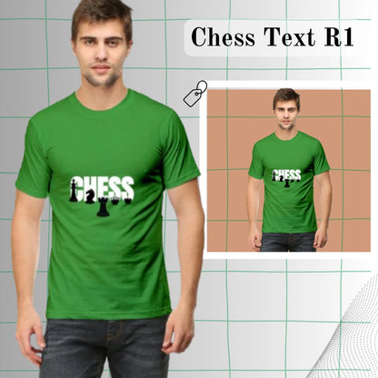 Chess Text R-1 | Round neck T-shirt | Unisex